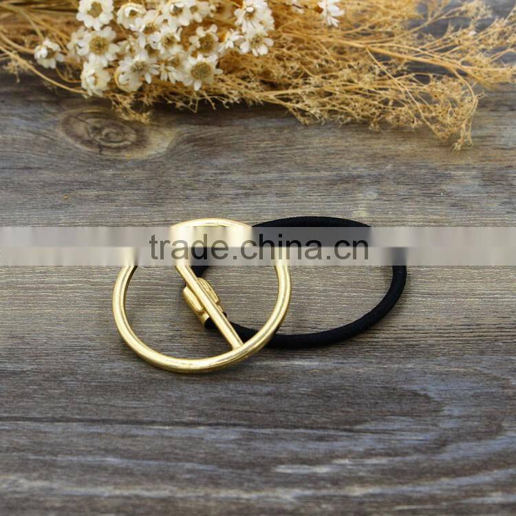 A-1135 Gold Plated Hair Black Bands Jewelry Hollow Circle Half Stick Pendant Head Bands For Women