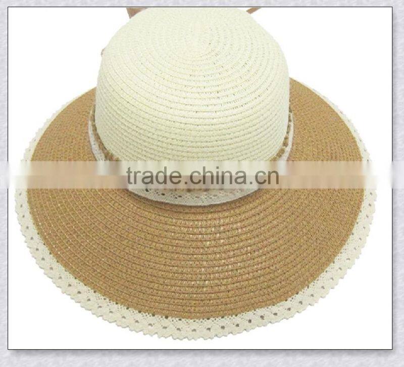 Fashion Design lady straw boater hat cheap