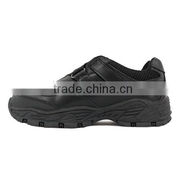 New Design Stylish Magic Sticker Breathable Children Black School Shoes
