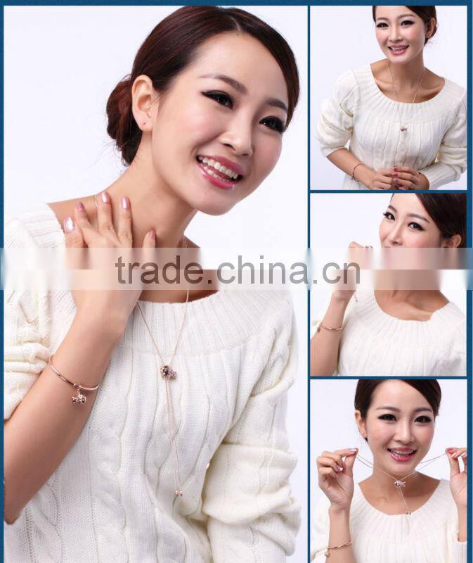 Fashion fish necklace chain with Austria Crystal