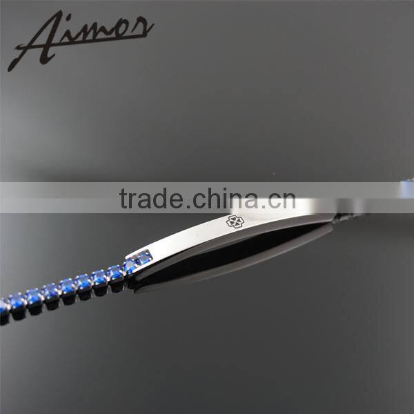 Good quality Stainless Steel Jewellery Bracelet with Black Zircon