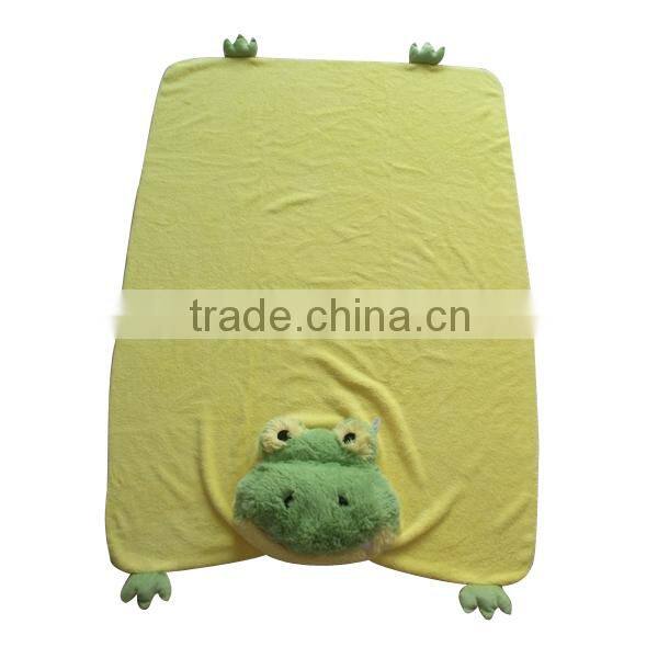 Lovely plush animal large fleece blanket for kids