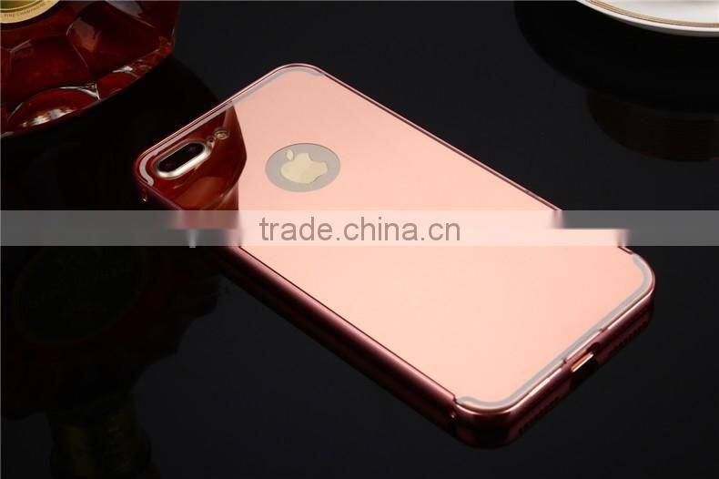 Hot For iPhone 7 Aluminum Alloy Case Metal Bumper Frame Case With Mirror Effect