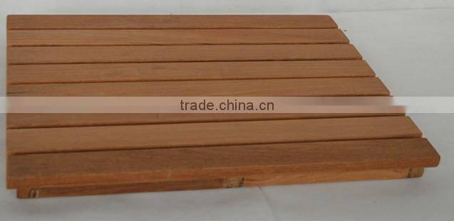 teak wooden shower room mat FSC approved