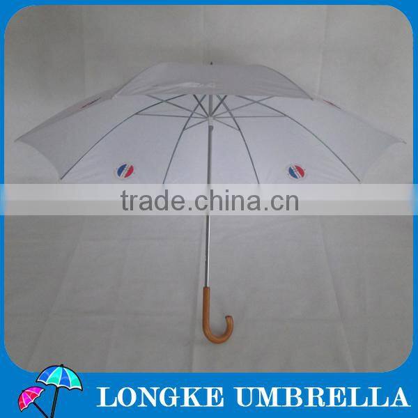 75cm solid color manual open Wooden handle golf umbrella