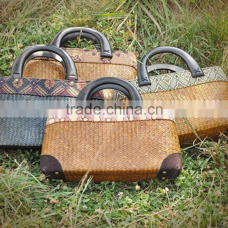 High quality straw bags beach handmade tote bags thailand straw bag summer beach bags