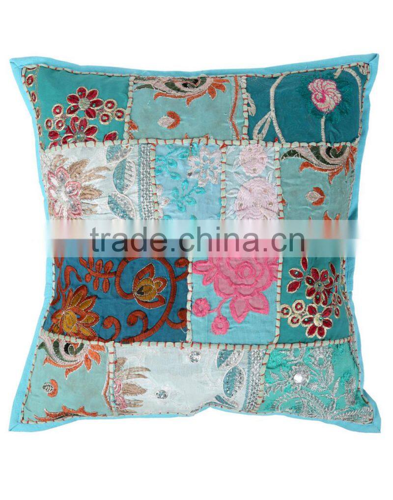 Cushion Cover Embroidery Design Hand Made Patchwork Home Textile Square Rajsthani Cushion Covers