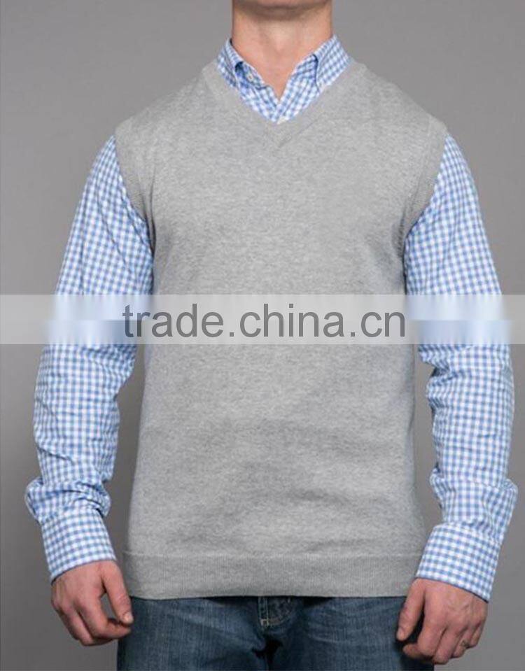 latest design Autumn clothes cotton V-neck mens bulk tank top