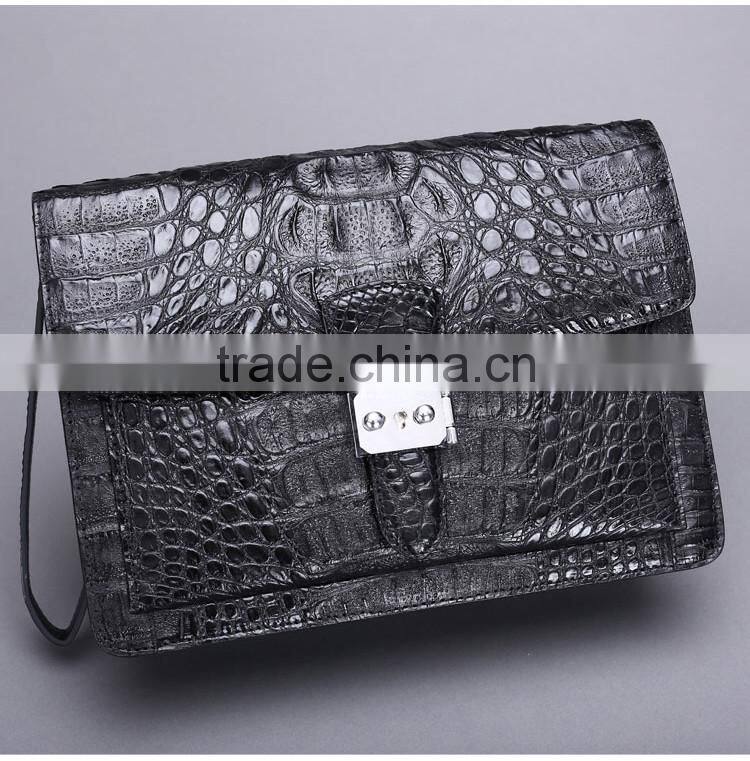 Luxury Leather Office Bags for Men Genuine Crocodile Skin Bag Stylish Clutch Bags Men Handmade