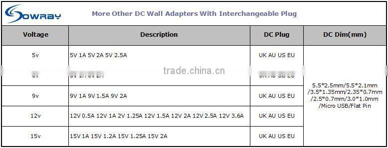 100 240V 50 60HZ 5V Adapter Charger Wholesale 5V 2A Wall Adapter Power Supply With Interchangeable Plug UK AU US EU