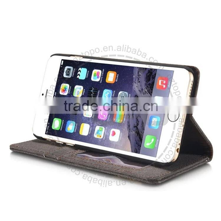 Fashion Denim Wallet Flip Mobile Cowboy leather soft TPU phone Covers Case with card and photo For iphone 6 6s plus