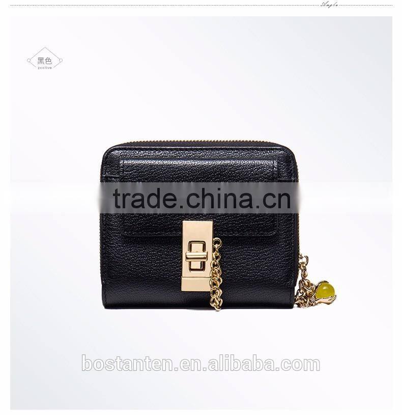 customized hasp open wallet women genuine leather coin hand purse