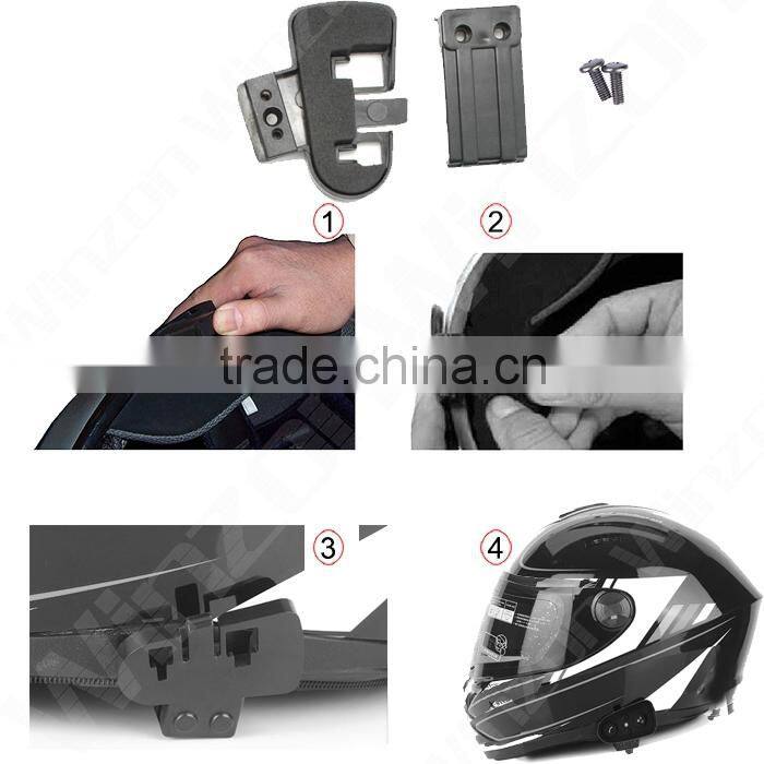 Two-way waterproof bt intercom headset for motorcycle helmet with stereo headphone