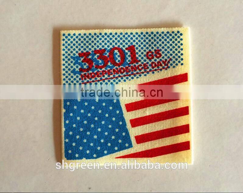 Simple printing folded cotton label