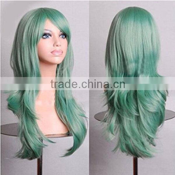 Green Cosplay Wigs Women's Long Hair Wig