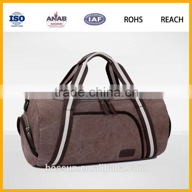 China travel fashion custom canvas gym bag, cotton sports duffle bag