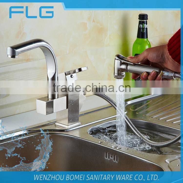 Lead Free Pull Out Spray Kitchen Sink Faucet FLG8019 High Quality Chrome Finished Kitchen Sink Faucet