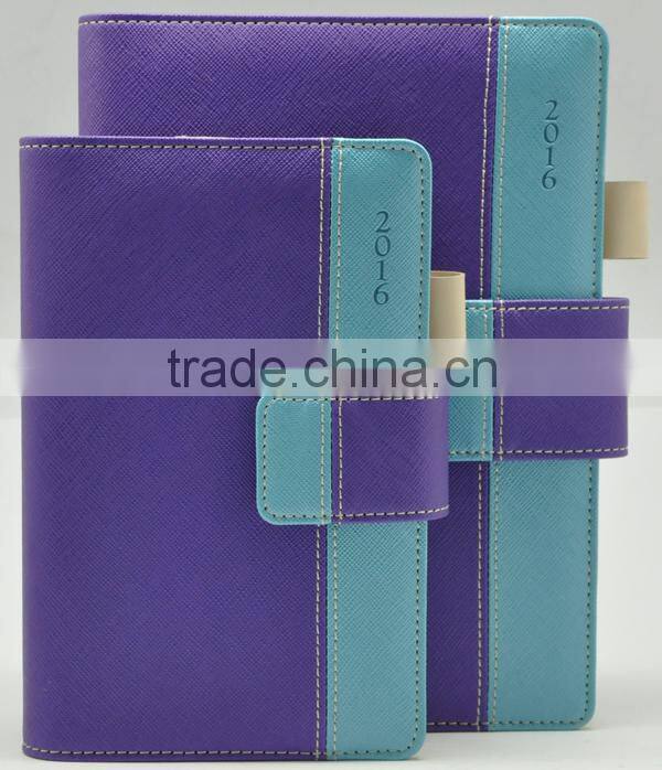 A5 pu leather ring binder travel diary with clasp