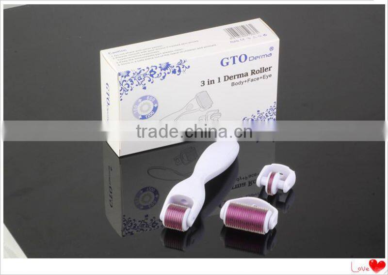 GTO 2015 newest 180/600/1200 pins 3 in 1 derma roller