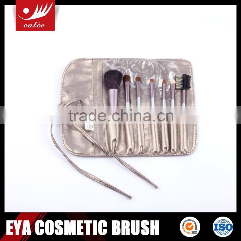 Fashionable design of 7 pcs makeup brush set with travel size