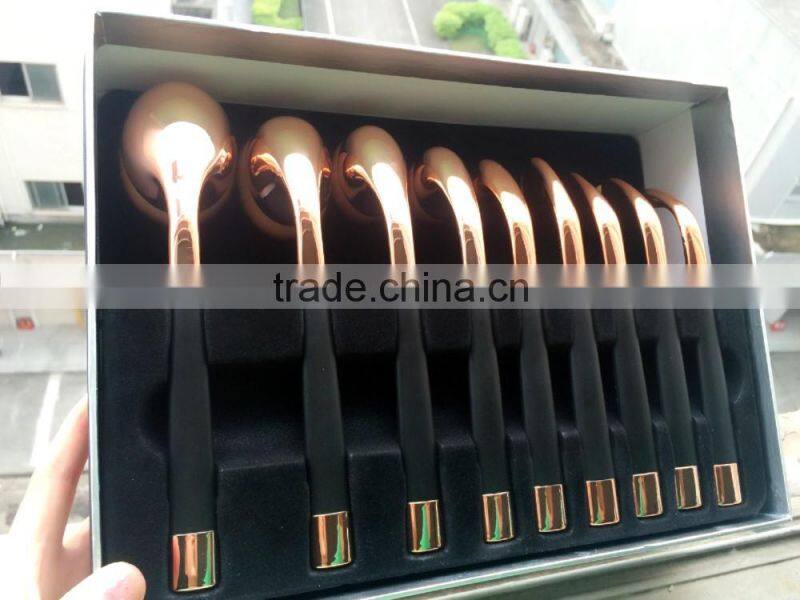 Hot Sales 9Pcs Golf Oval Makeup Brushes Mini Golf Brush Professional Cosmetic Brush