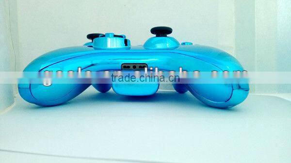Chrome Controller Housing Shell for xBox360 Slim + Chrome light Blue transforming D-pad