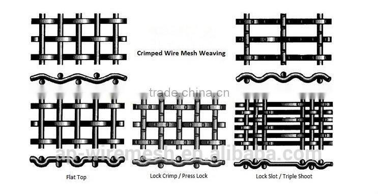Hot square screening galvanized stainless steel crimped wire mesh (factory)