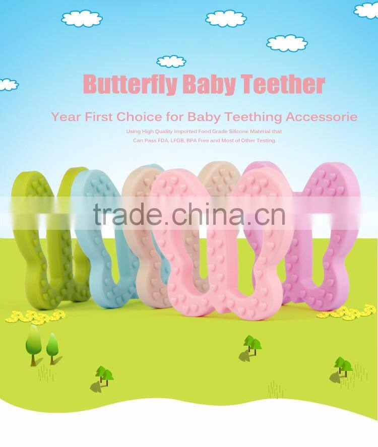 BPA free child safty chewalble funny silicone rubber gingerbread man baby teether