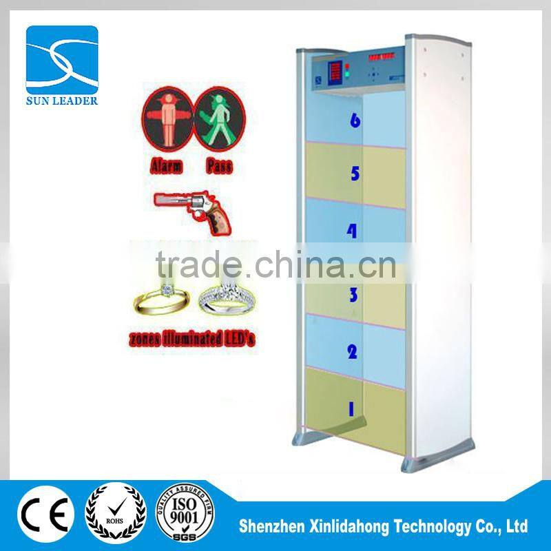 Digital Walk through metal detector 6 Detection zone security metal detector door XLD-B (LED)