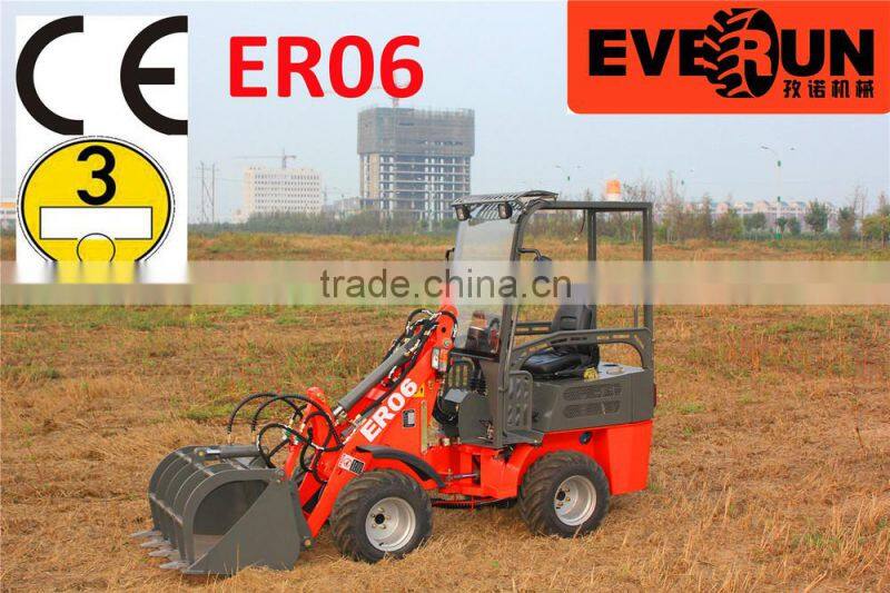 Everun ER06 Hydrostatisch Mini Radlader/Hoflader for farm mit CE/Euro 3