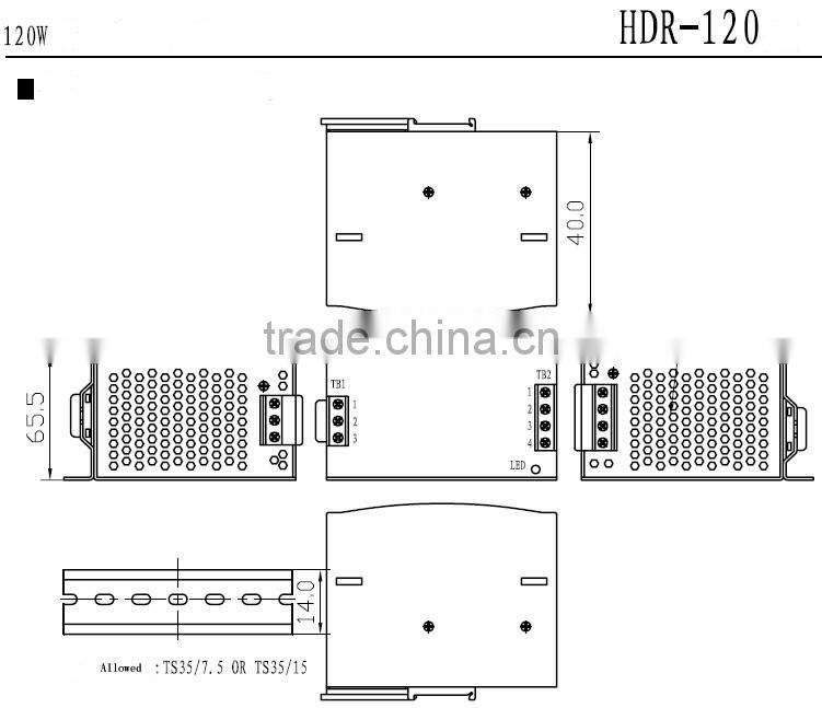 YUMO Din Rail DR-120-12 120w din rail power supply Switching power supply