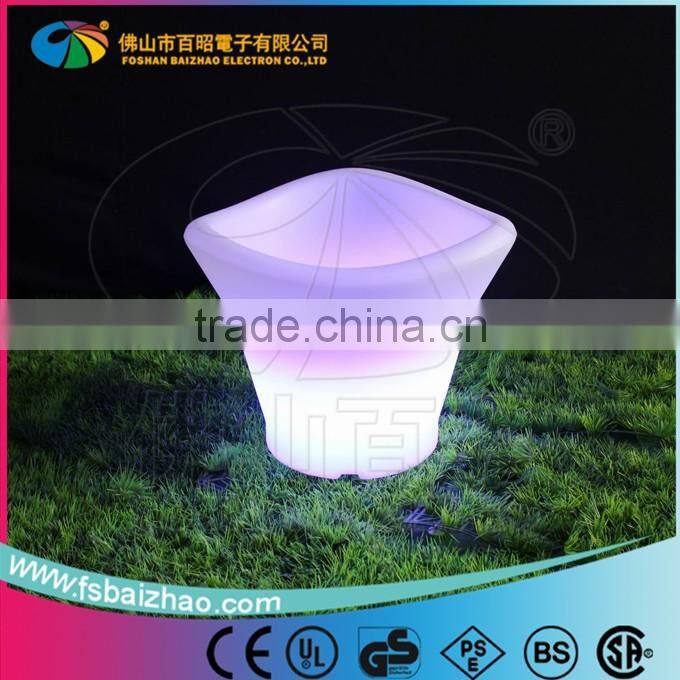 CE&ROHS PE plastic color changing led light ice bucket