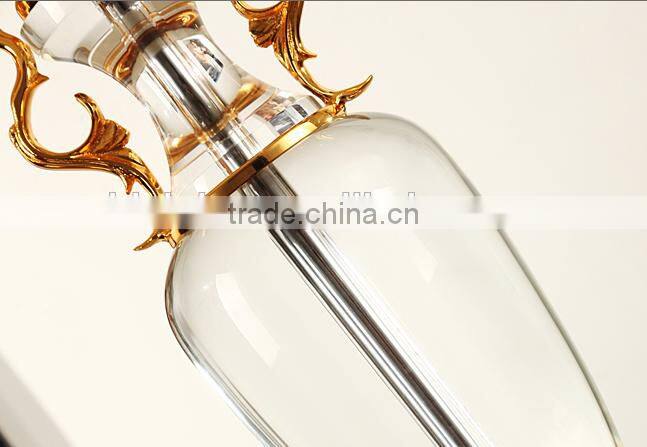 Gold plated hardware decortive crystal table lamp with lampshade