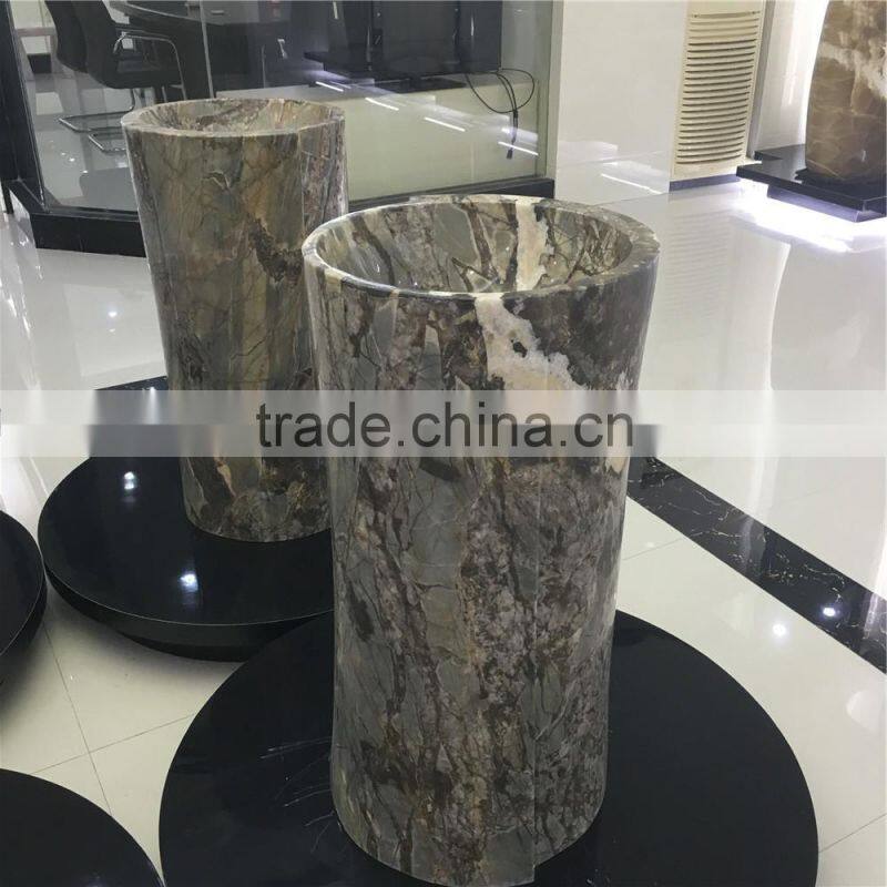 Green onyx round unique pedestal sink