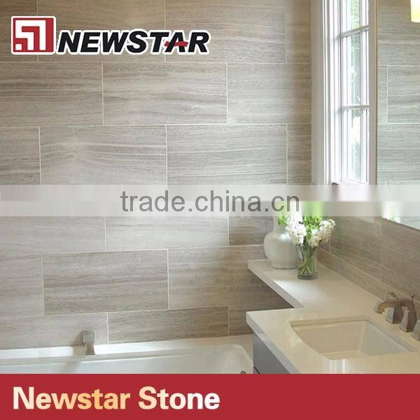 Newstar Cheap Wooden White Straight Vein Marble For Floor Wall Tile USA