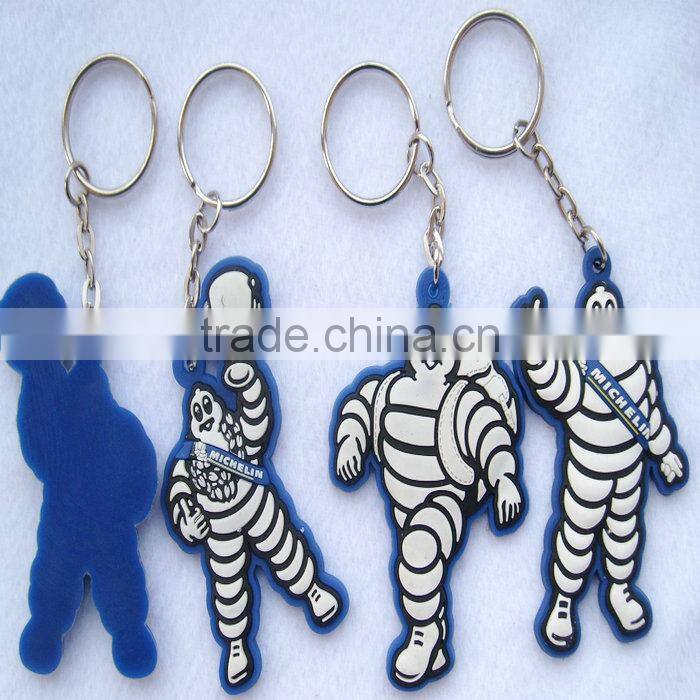 2D custom shaped soft pvc keychain with guitar shape