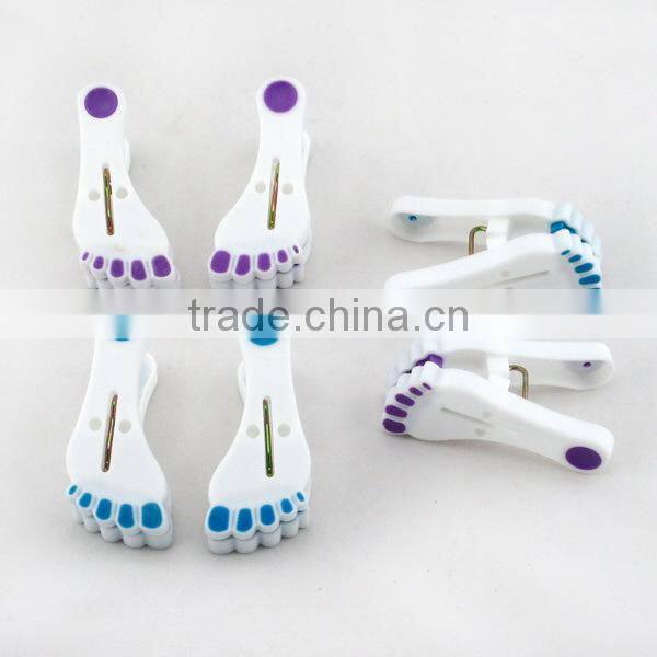 12PCS Plastic foot sharp mini clothespin