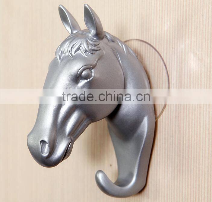 Wholesale Stock Horse Shaped Resin Decorate Sucker Wall Hook