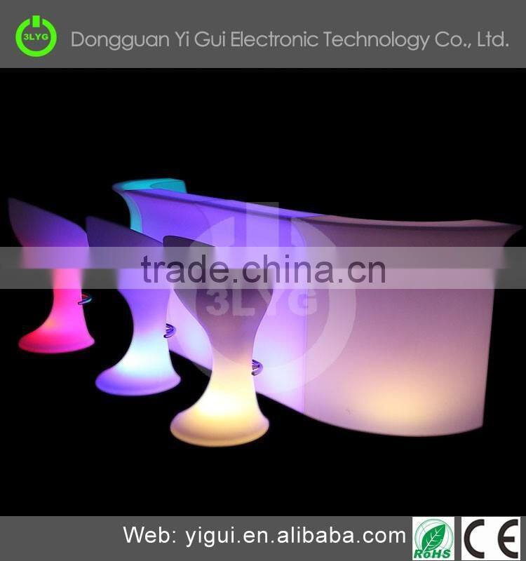 Chairs and tables bar party used High fashion luminous PE plastic LED furniture
