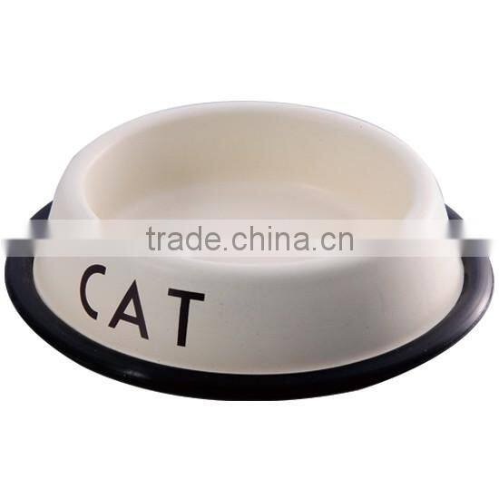 Food Feeder Dish Serving Bowl Water Container Rubber Base Cat Dog Pet Bowl