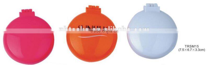 Foldable pocket mirror with comb /custom logo plastic hair brush with mirror