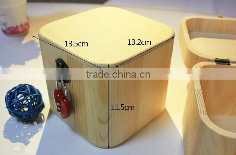 Eco-friendly wood locked storage box