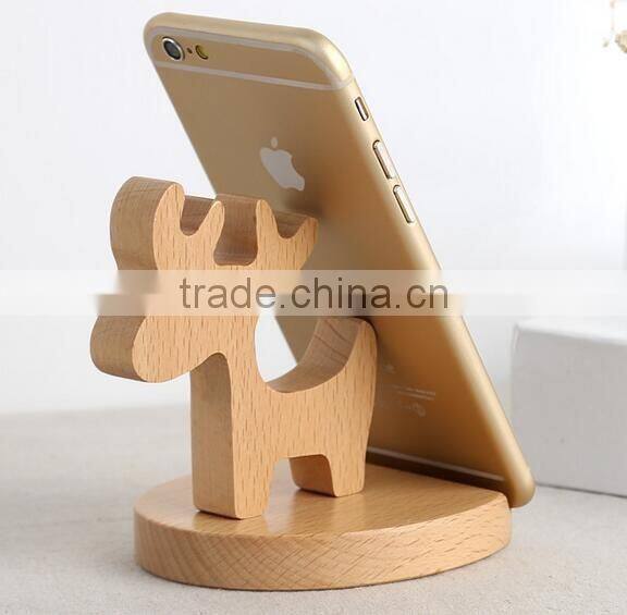 Beech material wooden mobile phone holder