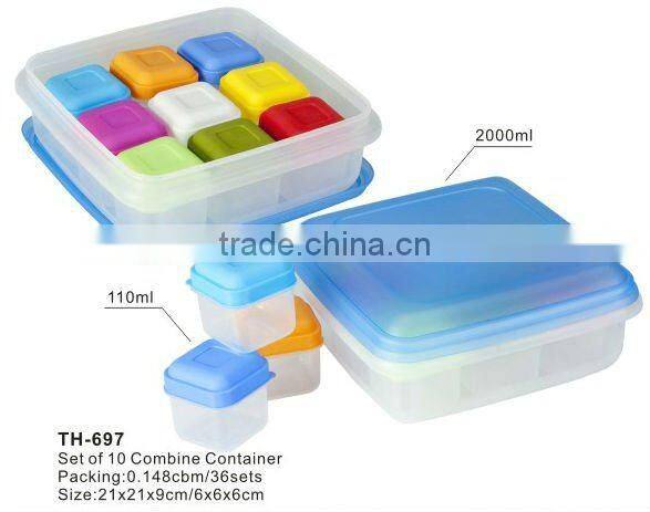 plastic food storage box,4 pcs mini container,food container set