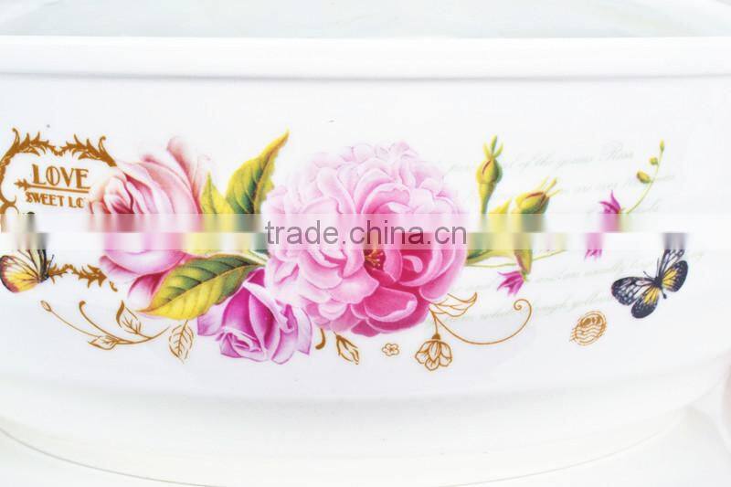 10" porcelain pot suitable for microwave oven with glass lid