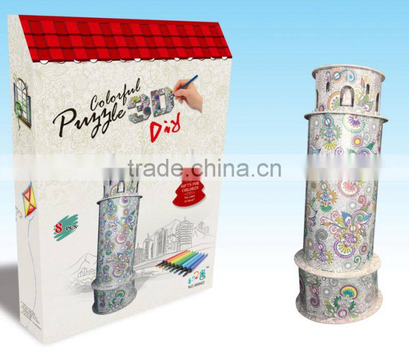 newly-developed 3D painting paper puzzle for kids LT8884D