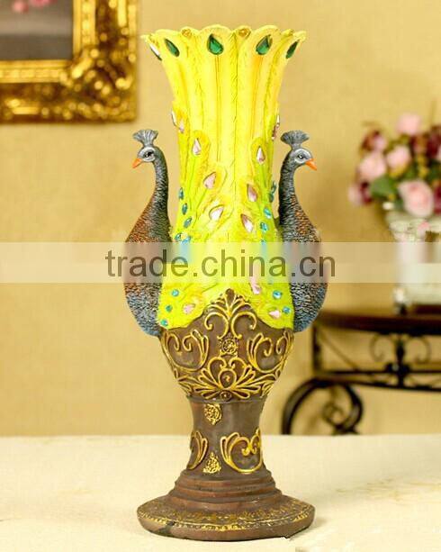 Polyresin Home Decorative Peacock, resin sculpture