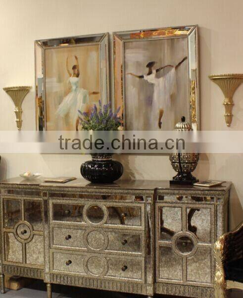 Framed Dancing girl portait paintings art on canvas texture abstract