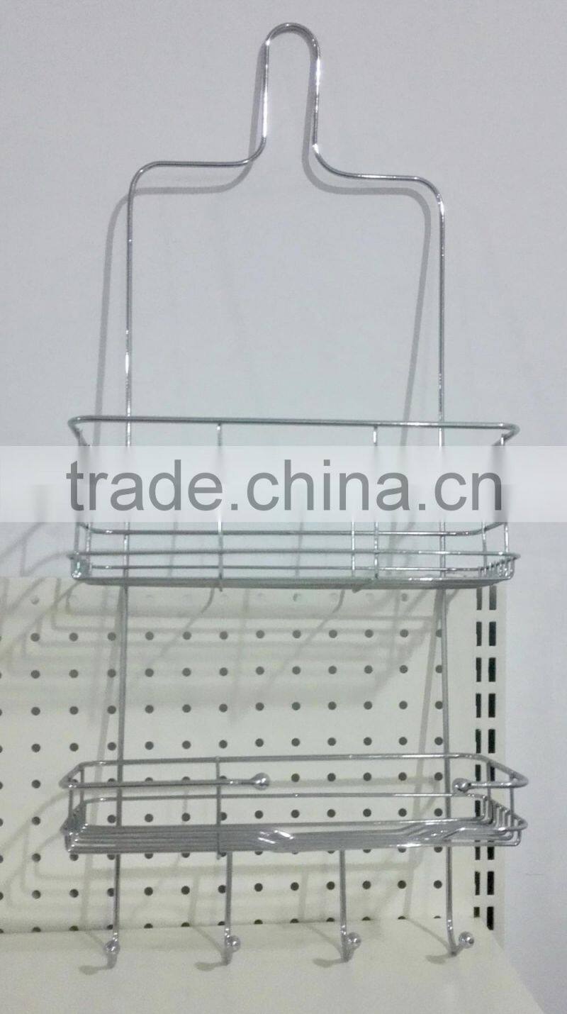 2 Tier Matel wire rectangular hanging storage wire basket/shower caddy