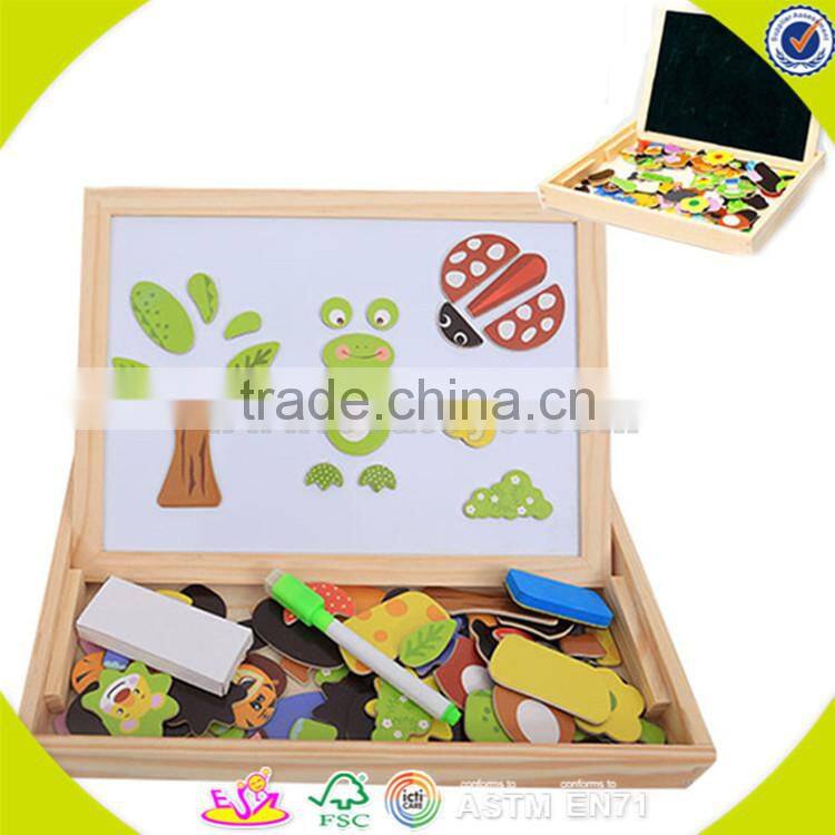 Wholesale multifunction magnetic wooden easel blackboard top quality wooden blackboard wooden double sides blackboard W12B060